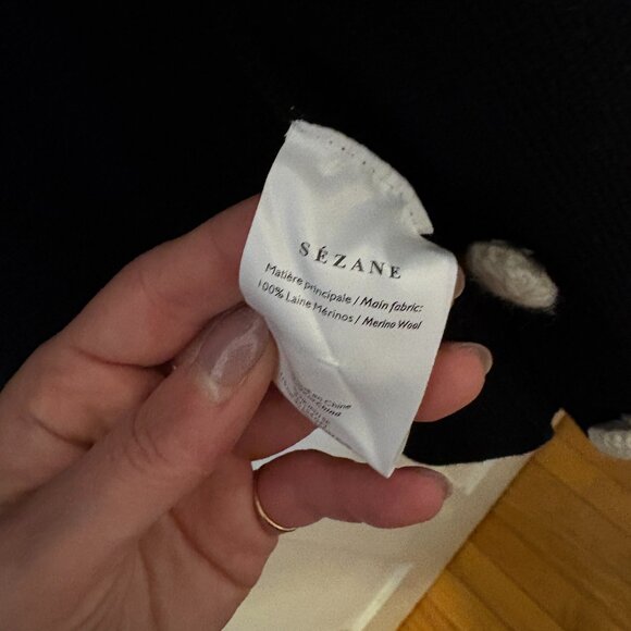 Sezane - Bettany Cardigan - Black/Ecru - Sz. XS - Picture 7 of 10